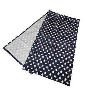 Navy Blue Cotton Table Runner White Stars 51" X 13" Patriotic Hobby Lobby